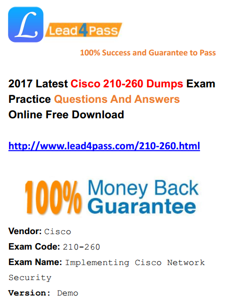 leads4pass 210-260 dumps