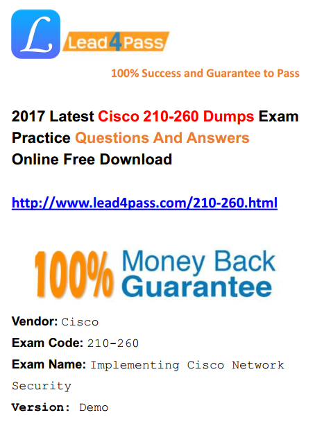 lead4pass 210-260 dumps