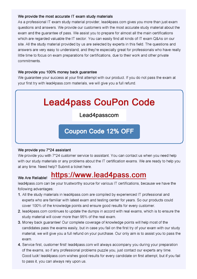 lead4pass CS0-001 coupon