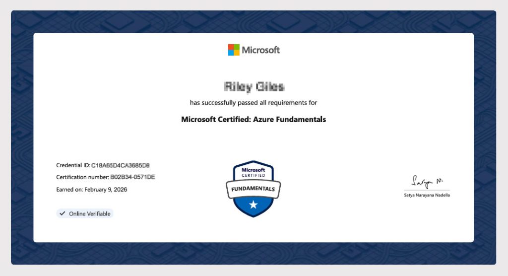 AZ-900 exam certification